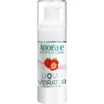 Lubrikační gel Płynny Wibrator 30 ml Mravenčení Gel Vibrační Liquid Vibrator Jahodový