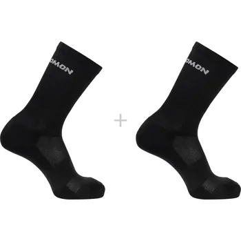Pánská móda Vysoké bavlněné ponožky Salomon EVASION CREW SOCKS (2 PAIRS) černé LC2083800 - S | UK 11 | US 11,5