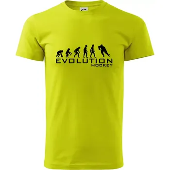 Pánské tričko Evoluce Hockey - hráč - Klasické pánské triko vyšší gramáže - XL ( Limetková )