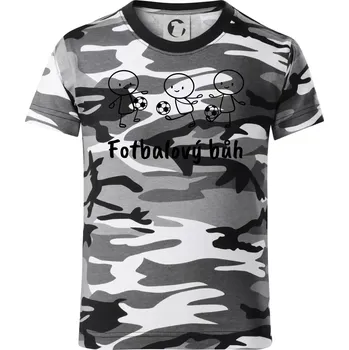 Fotbalový bůh - Dětské maskáčové triko - 134 cm/8 let ( Šedý maskáč )