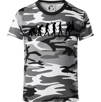 Judo Evoluce boj - Dětské maskáčové triko - 134 cm/8 let ( Šedý maskáč )