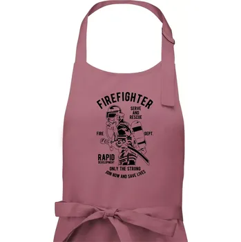 Kuchyňská zástěra Firefighter Dept - Dámská zástěra na vaření - Univerzální velikost ( Starorůžová )