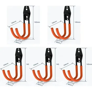 Úložný box Kovový nástěnný hák na kolo a nářadí | držák, organizér - BJ-5PC-oranžová