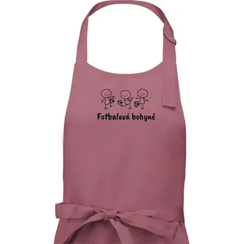 Kuchyňská zástěra Fotbalová bohyně - Dámská zástěra na vaření - Univerzální velikost ( Starorůžová )