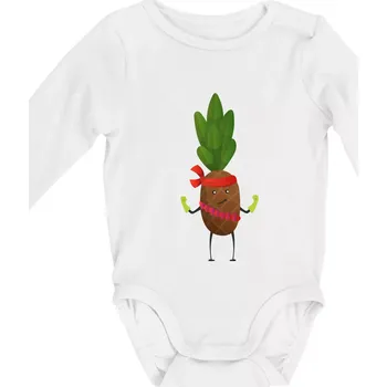 Dětská móda Ananas indián - Body kojenecké s dlouhým rukávem - Dlouhý r. do 3 měs ( Bílá )