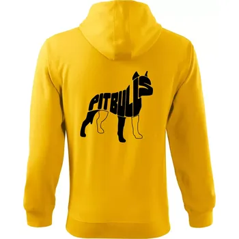Pánská mikina Pit Bull Teriér - Mikina s kapucí na zip trendy zipper - XL ( Žlutá )