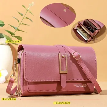 Kabelka Elegantní crossbody taška pro ženy | dámská kabelka, peněženka - Žhavá růžová