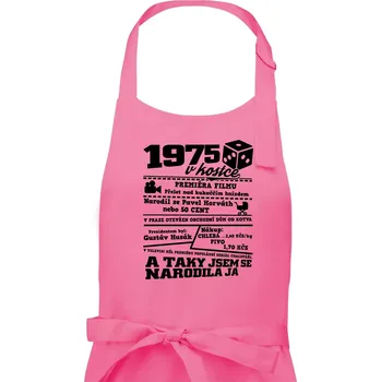 Kuchyňská zástěra 1975 v kostce - Dámská zástěra na vaření - Univerzální velikost ( Růžová )