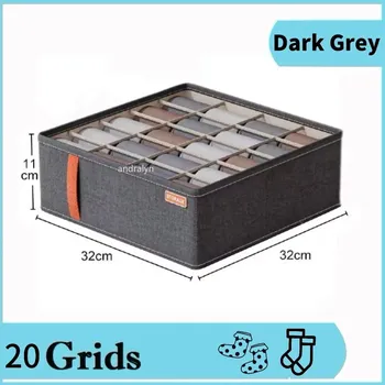 Úložný box Praktický zásuvkový organizér na spodní prádlo | organizér, úložný box - Tmavě šedá 20 mřížek