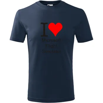 Chlapecké tričko Tmavě modré dětské tričko I love Microsoft Flight Simulator - barva tmavě modrá - velikost 4roky