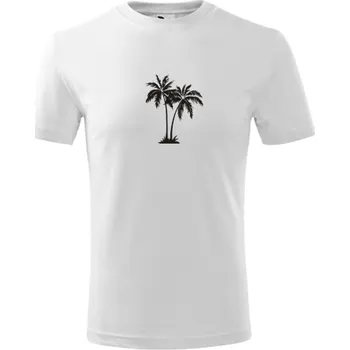 Bílé dětské tričko s palmou - barva bílá - velikost 10let