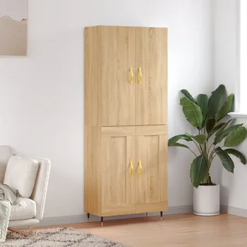 přebalovací pult a komoda Skříň highboard dub sonoma 69,5 x 34 x 180 cm kompozitní dřevo Hnědá3195774