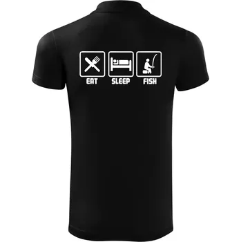 Pánská košile Rybaření - Eat sleep Fish - Polokošile Victory sportovní (dresovina) - 2XL ( Černá )