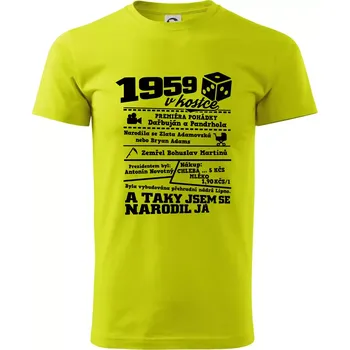 1959 v kostce - Klasické pánské triko vyšší gramáže - M ( Limetková )