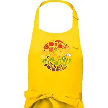 Kuchyňská zástěra Zelenina v kruhu - Pánská zástěra na vaření - Univerzální velikost ( Žlutá )
