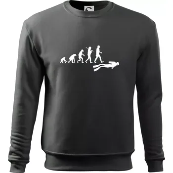 Chlapecké tričko Evoluce potápění - Mikina Essential dětská - 146 cm/10 let ( Tmavá břidlice (šedá se zeleným nádechem) )