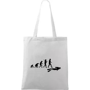 Evoluce potápění - Taška bavlněná - 42 x 38 cm ( Bílá )