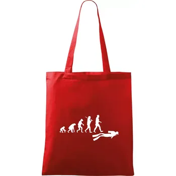 Nákupní taška Evoluce potápění - Taška bavlněná - 42 x 38 cm ( Červená )
