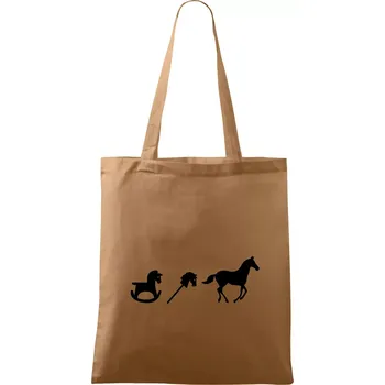 Nákupní taška Evoluce koně - Taška bavlněná - 42 x 38 cm ( Cappuccino )