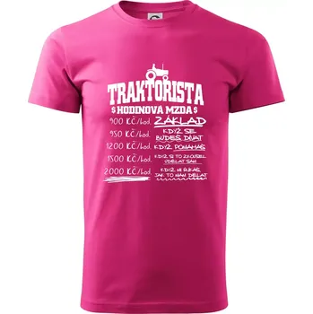 Pánská móda Traktorista hodinová mzda - Klasické pánské triko vyšší gramáže - XS ( Purpurová )