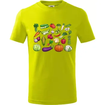Zelenina ze zahrádky - Tričko dětské bavlněné - 98 cm / 2 roky ( Limetková )