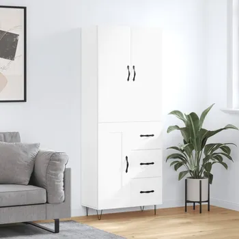 přebalovací pult a komoda Skříň highboard bílá 69,5 x 34 x 180 cm kompozitní dřevo Bílá3198105