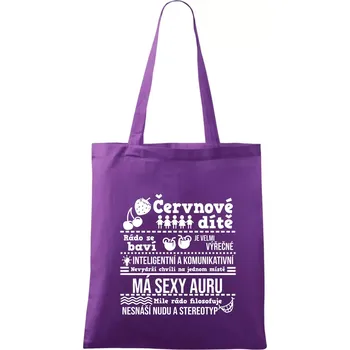 Nákupní taška Narozeniny červen - Taška bavlněná - 42 x 38 cm ( Fialová )