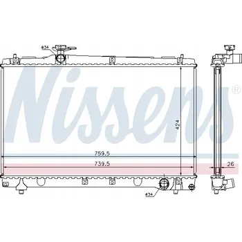 Chladič motoru Nissens 64670A Chladič motoru, chlazení motoru