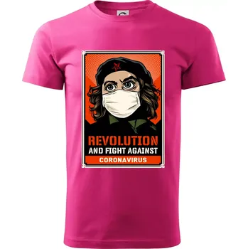 Corona Revolution & Fight - Klasické pánské triko vyšší gramáže - S ( Purpurová )