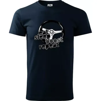 Pánské tričko Eat Sleep Boost repeat - Triko extra velké (5-8XL) - 6XL ( Námořní modrá (téměř černá) )