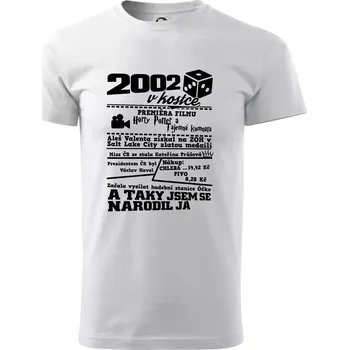 Pánské tričko 2002 v kostce - Triko extra velké (5-8XL) - 7XL ( Bílá )