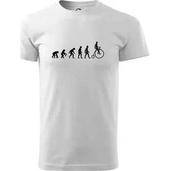 Pánské tričko Evoluce staré kolo - Triko extra velké (5-8XL) - 7XL ( Bílá )