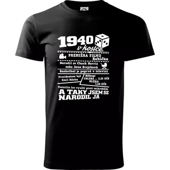 Pánské tričko 1940 v kostce - Triko extra velké (5-8XL) - 7XL ( Černá )