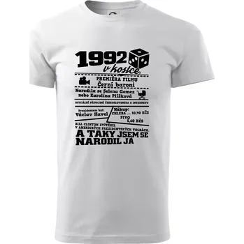 Pánské tričko 1992 v kostce - Triko extra velké (5-8XL) - 7XL ( Bílá )