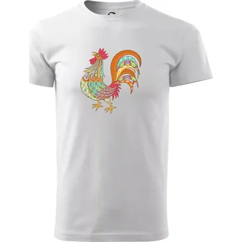 Kohout duhový - Triko extra velké (5-8XL) - 8XL ( Bílá )