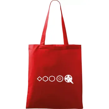 Nákupní taška Evoluce pedály - Taška bavlněná - 42 x 38 cm ( Červená )