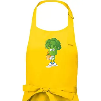 Kuchyňská zástěra Brokolice zahrádkář - Pánská zástěra na vaření - Univerzální velikost ( Žlutá )