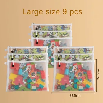 Penál Průhledný zip sáček na školní potřeby | sáček, pouzdro - A4 9 ks