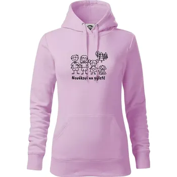 Dámská mikina Vaše rodina na výletě - Mikina dámská Cape s kapucí - XS ( Orchid )