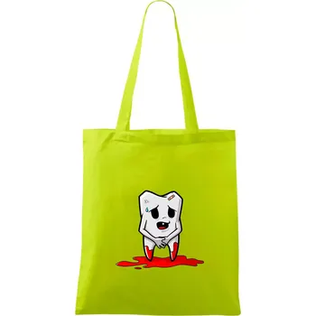 Vytržený zoubek - Taška bavlněná - 42 x 38 cm ( Limetková )