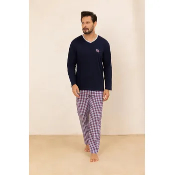 Pánské pyžamo PÁNSKÉ PYŽAMO 491 BIG J/25 tmavě modrá 2XL