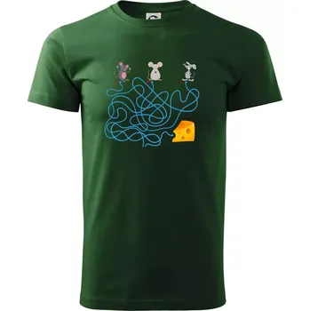 Pánské tričko Myší cesta hlavolam - Triko extra velké (5-8XL) - 8XL ( Lahvově zelená )