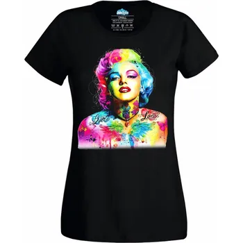 Dámské tričko Marilyn Monroe v Barvách (Velikost: 4XL, Barva: Černá)