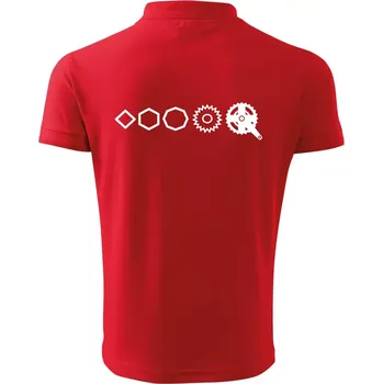 Pánská košile Evoluce pedály - Polokošile pánská Pique Polo 203 - S ( Červená )