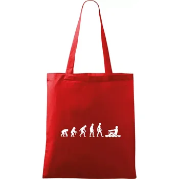Nákupní taška Evoluce veslování 1 človek - Taška bavlněná - 42 x 38 cm ( Červená )