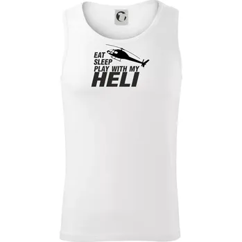 Eat Sleep Play With My Heli - Tílko pánské Core - L ( Bílá )