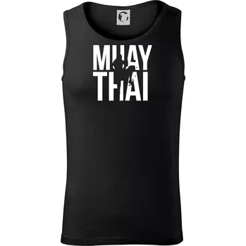 Pánské termoprádlo Nápis Muay Thai - Tílko pánské Core - M ( Černá )