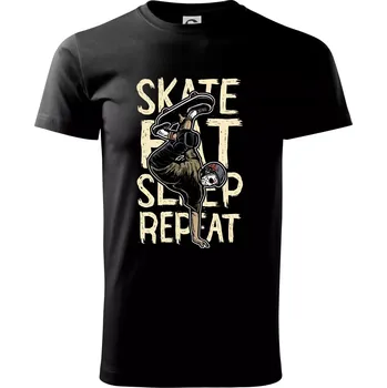 Pánské tričko Skate Eat Sleep Repeat - Triko extra velké (5-8XL) - 8XL ( Černá )