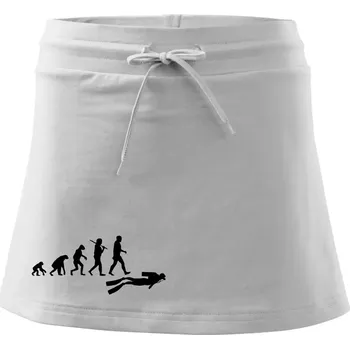 Dámská sukně Evoluce potápění - Sportovní sukně - two in one - L ( Bílá )