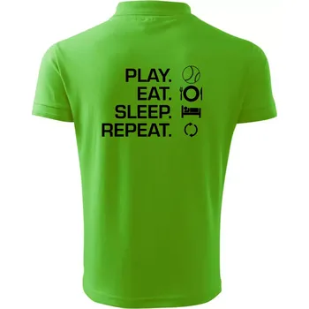 Pánská košile Play Eat Sleep Repeat tenis - Polokošile pánská Pique Polo 203 - 4XL ( Apple Green )